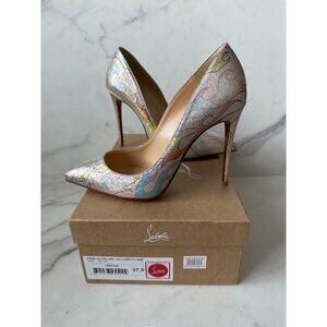 CHRISTIAN LOUBOUTIN Pigalle 109 Lurex Flame Heels Size 37.5